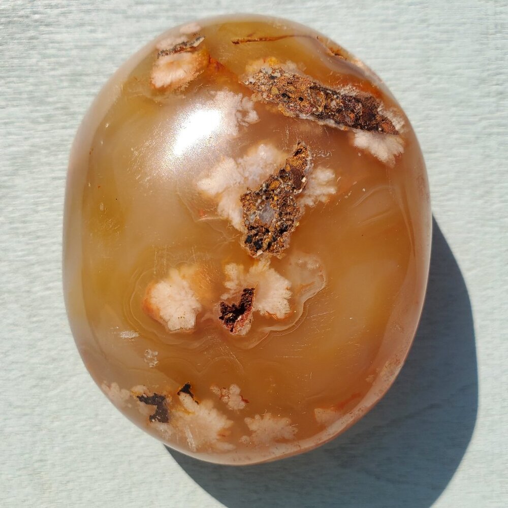 Flower Agate Palm Stone (G05)